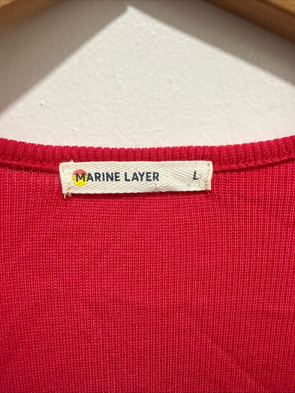 Marine Layer Lexi Top Women Sz M Puff Sleeve Rib Long Sleeve V-Neck Fuchsia Pink - Picture 2 of 4